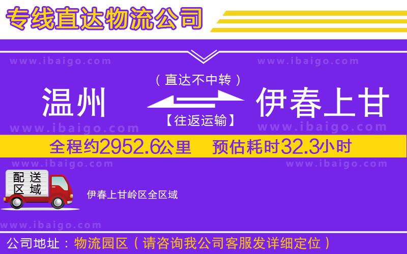 溫州到伊春上甘嶺區(qū)貨運(yùn)專線