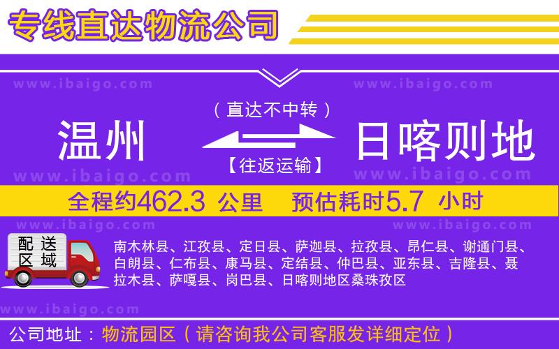 溫州到日喀則地區(qū)物流專(zhuān)線