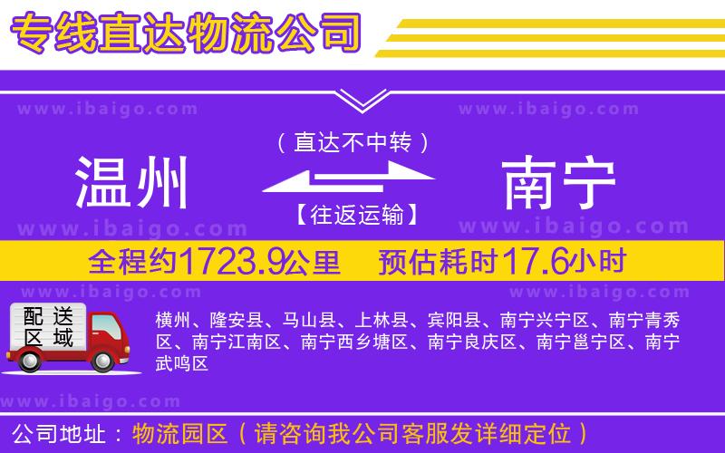 溫州到南寧貨運(yùn)公司