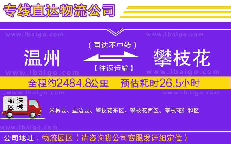 溫州到攀枝花物流專(zhuān)線(xiàn)