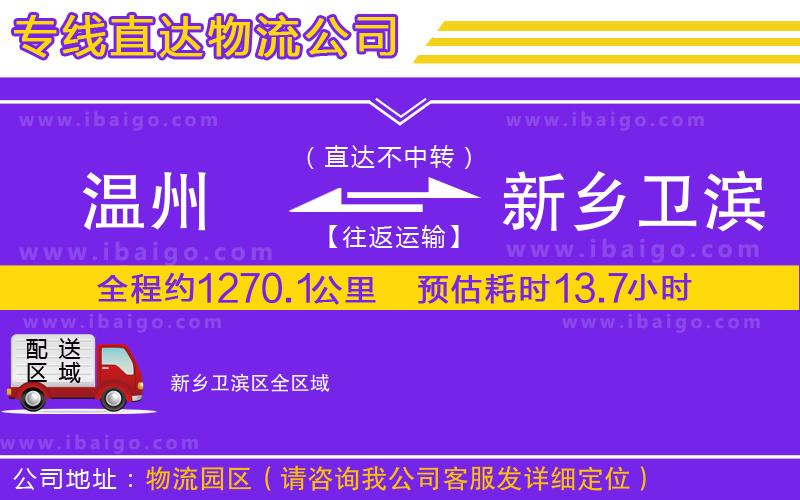 溫州到新鄉(xiāng)衛(wèi)濱區(qū)物流專(zhuān)線(xiàn)